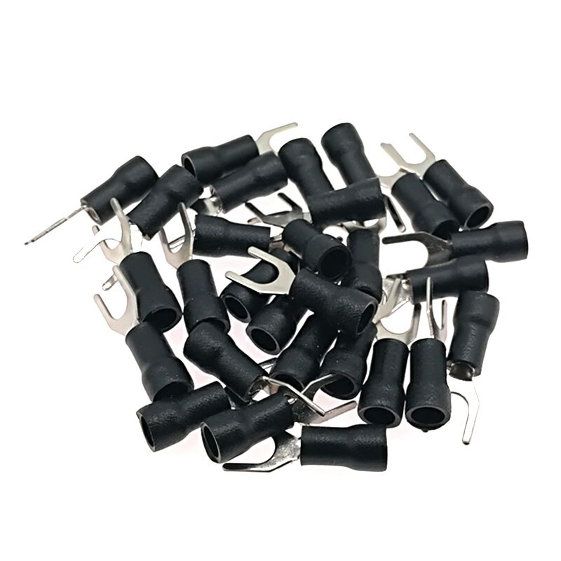 50 Fork Spade Terminals Wire Crimp Connectors #4 8 10 1/4 5